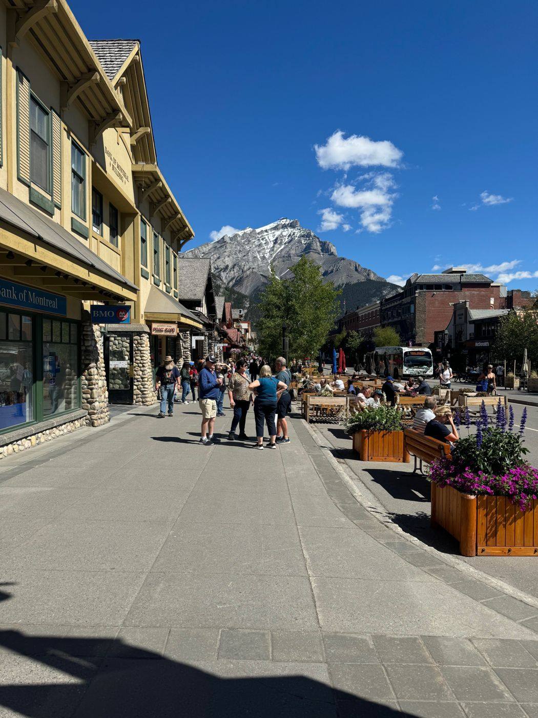Banff Avenue on a sunny day